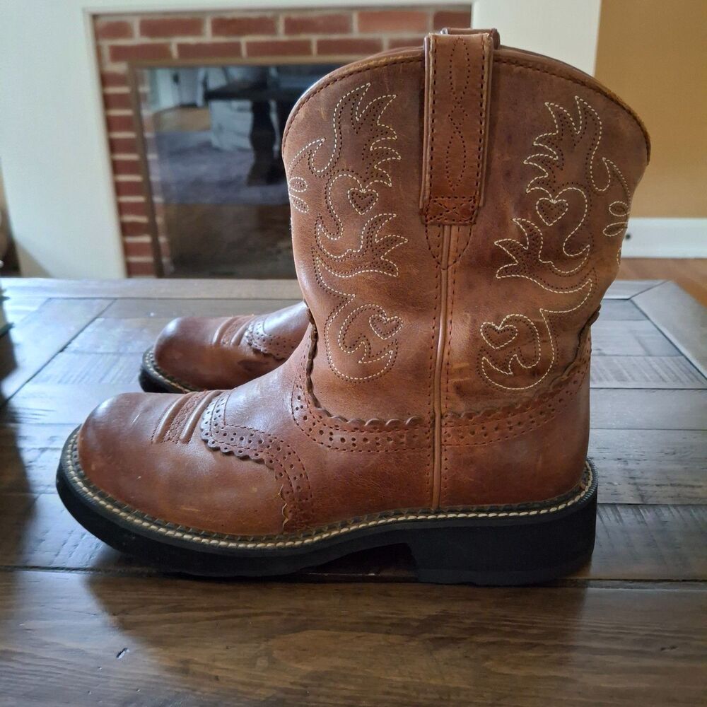 Ariat Fatbaby Saddle Western Boots Womens 9B Brown Leather 10000860 Cowgirl
